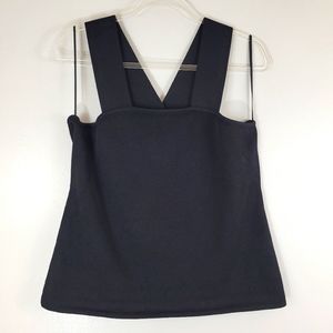 RACHEL ROY COLLECTION black thick stretchy slimming cropped 'V' back tank